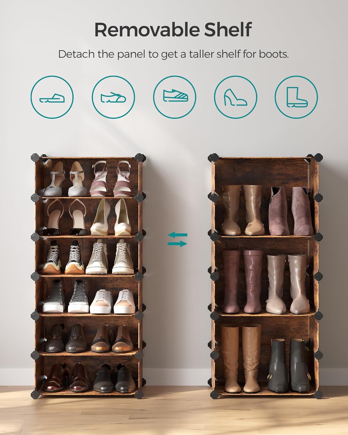 SONGMICS Interlocking Shoe Rack LPC010A01