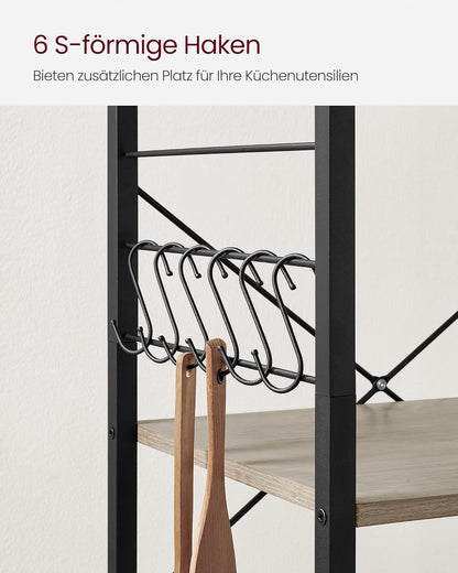 VASAGLE Kitchen Rack on Wheels KKS060B02