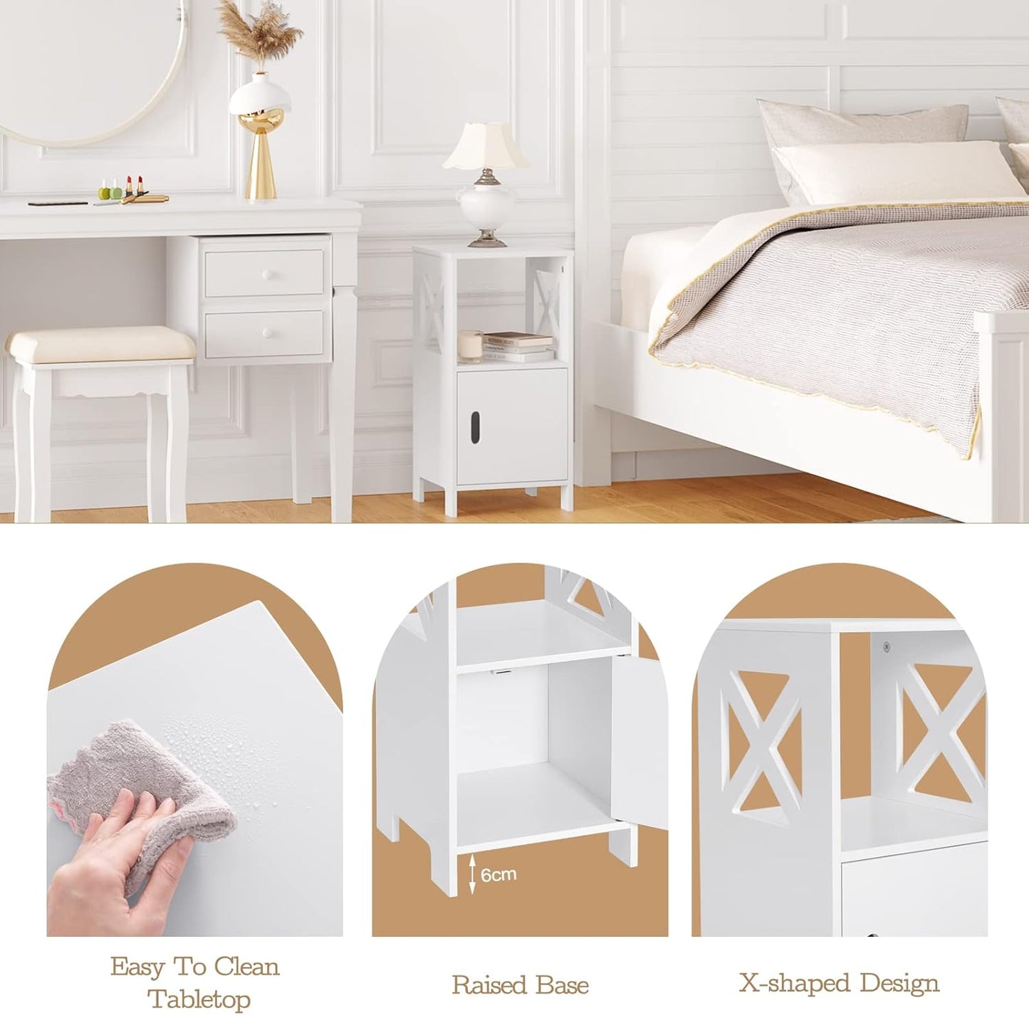 WOLTU set of 2 Bedside Tables (TSR166WS_2)