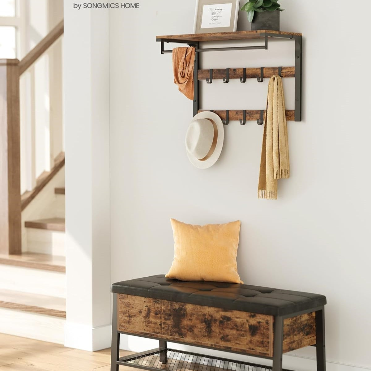 VASAGLE Wall-Mounted Coat Rack