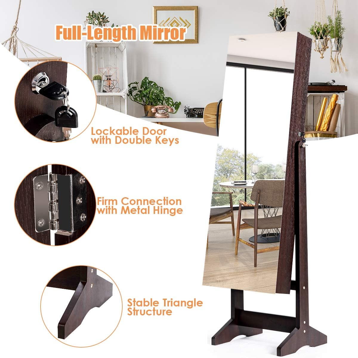 2 in 1 Jewellery Mirror and Cabinet