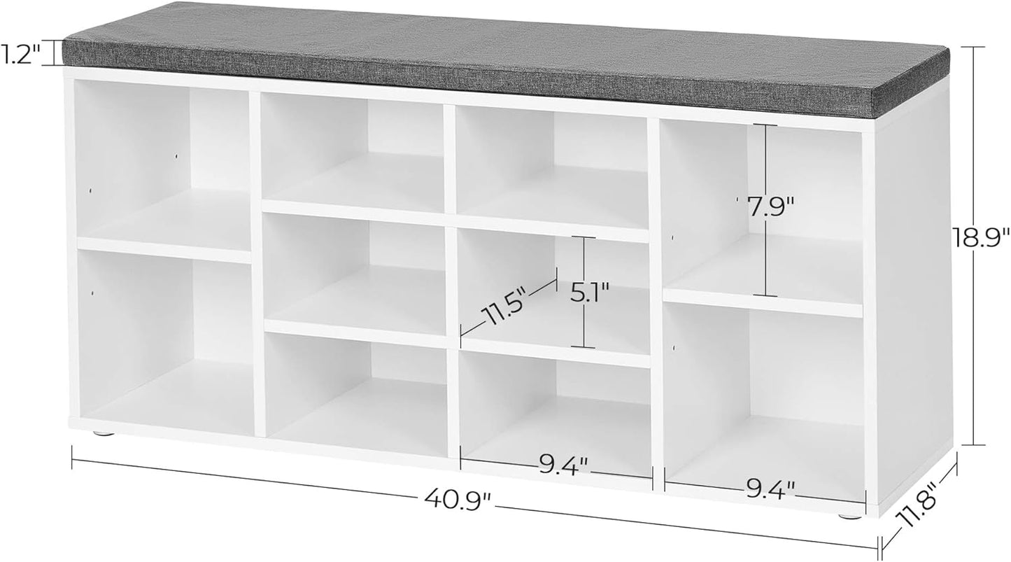 VASAGLE Shoe Bench with Cushion ULHS10WT