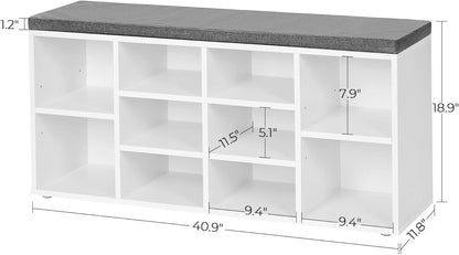VASAGLE Shoe Bench with Cushion ULHS10WT