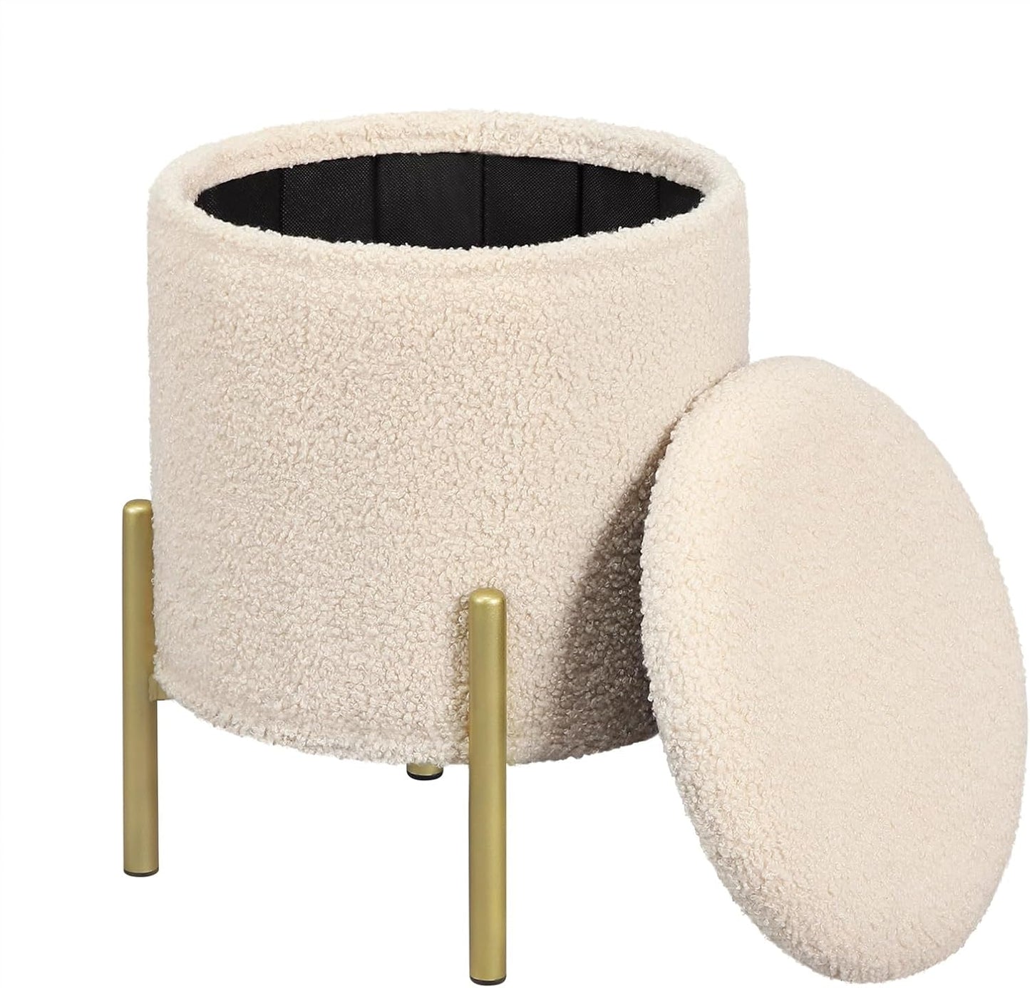 Round Folding Stool with Storage Space