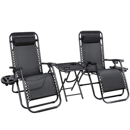 Set of 2 Lounge Chairs with Table