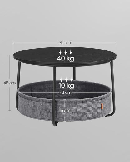 VASAGLE Round Coffee Table LCT244B56