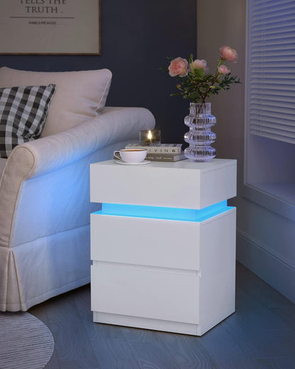 VASAGLE bedside table with LED lighting