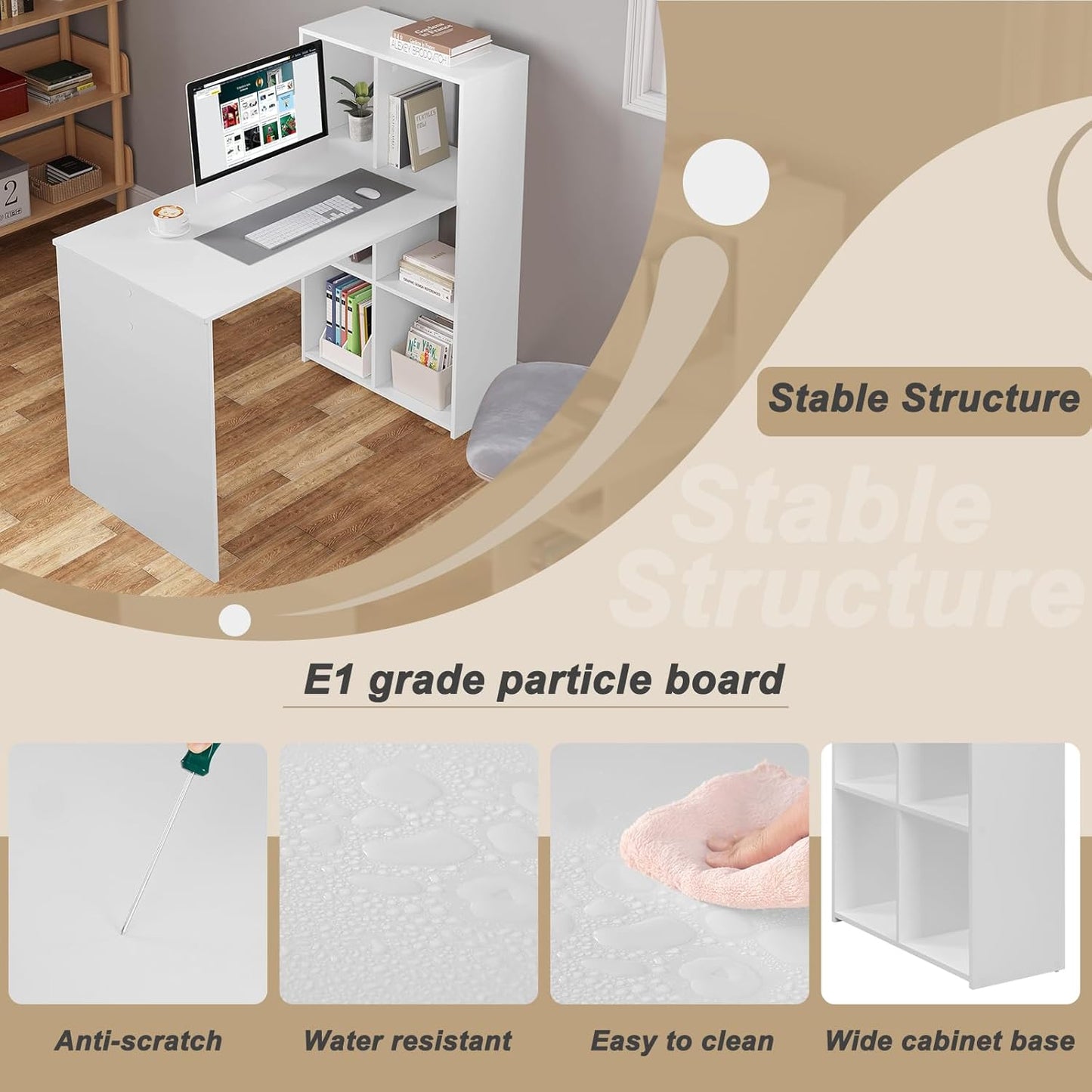 WOLTU Computer Desk with Storage Shelf (Z-TCS020)