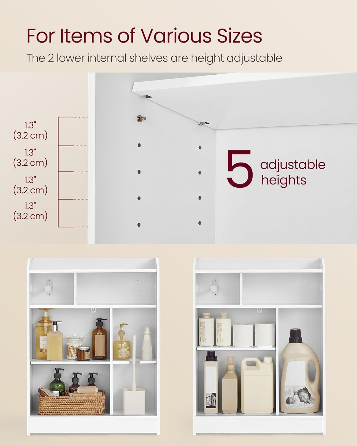 VASAGLE Bathroom Cabinet UBBC752W01