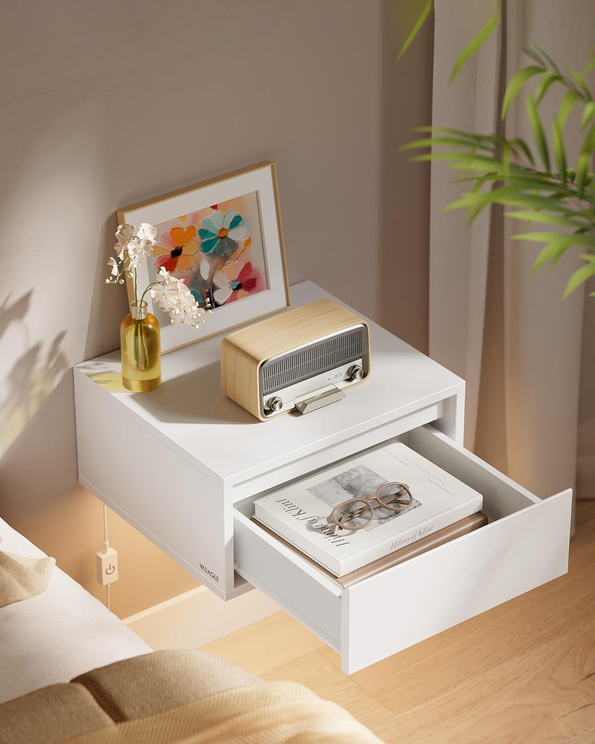 VASAGLE Set of 2 Bedside Table LET854W01