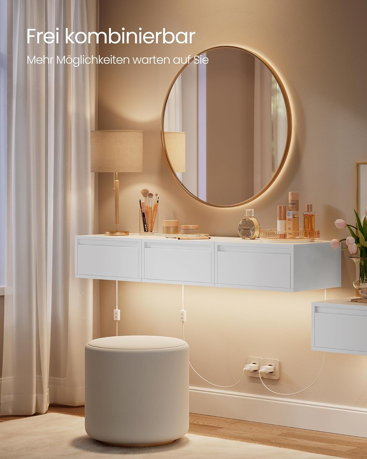 VASAGLE Set of 2 Bedside Table LET854W01