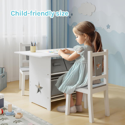 WOLTU Wooden Kids' Children's Table with 2 Chairs (SG011)