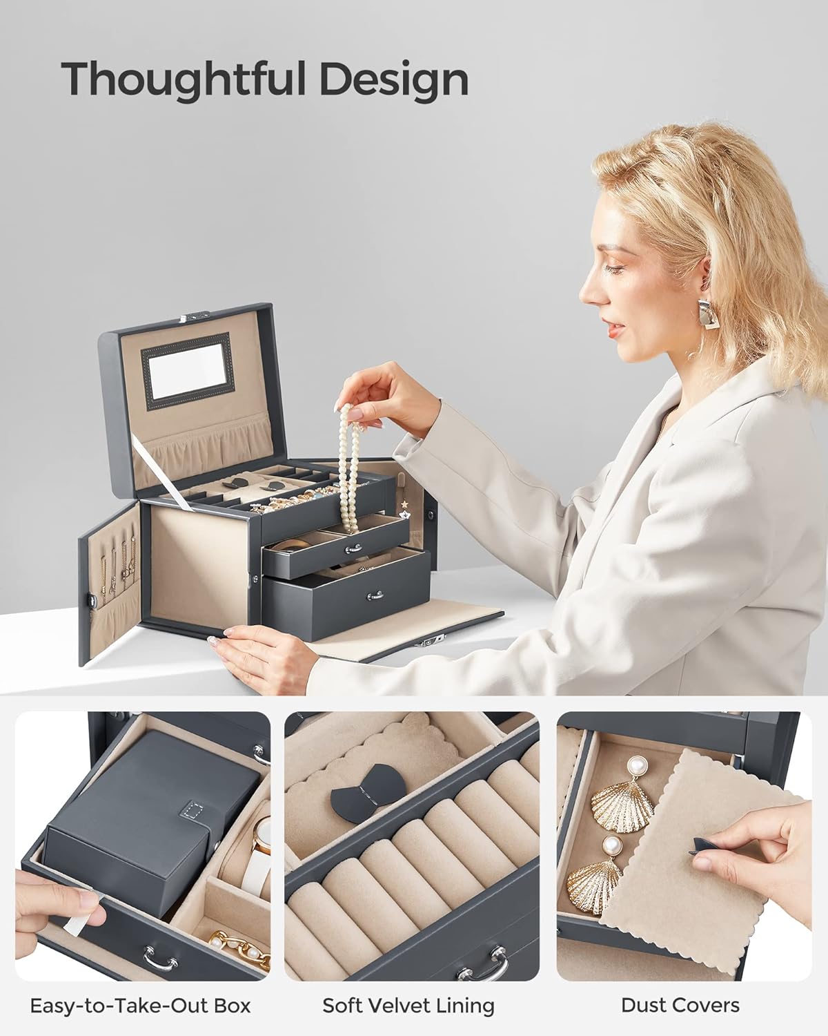 SONGMICS Jewellery Box JBC121G01