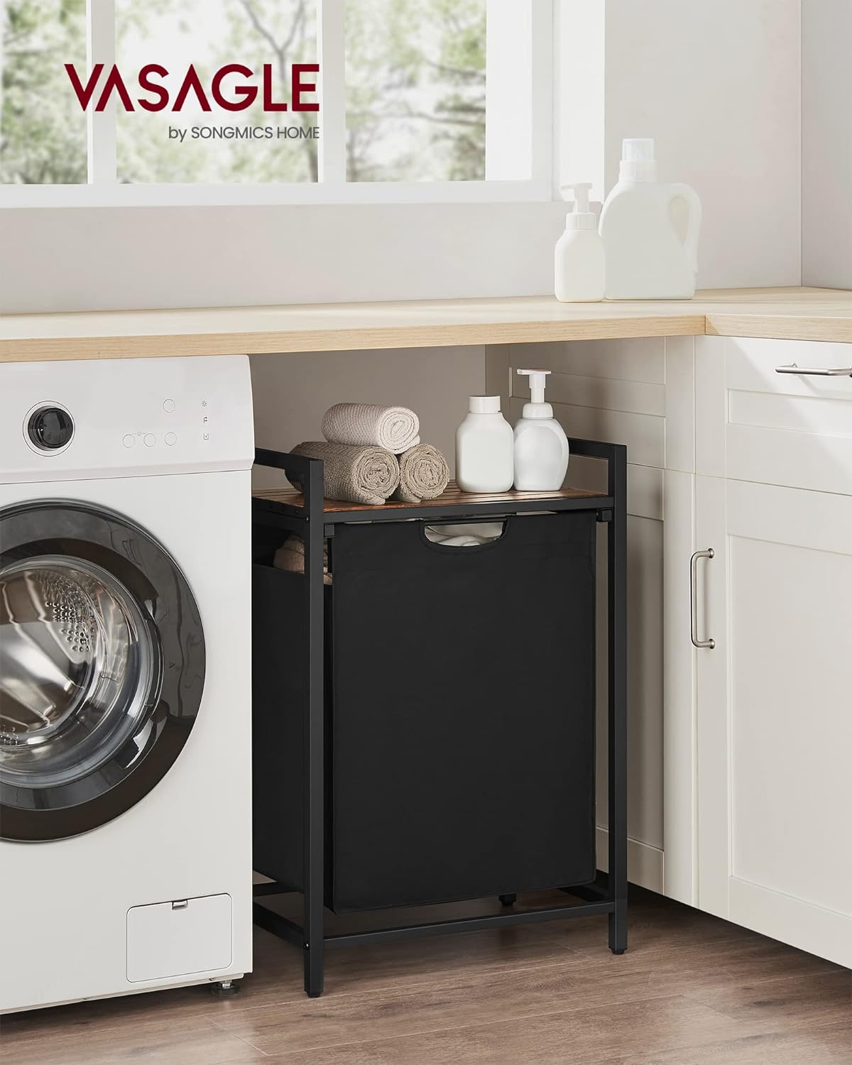 Laundry Basket with Shelf