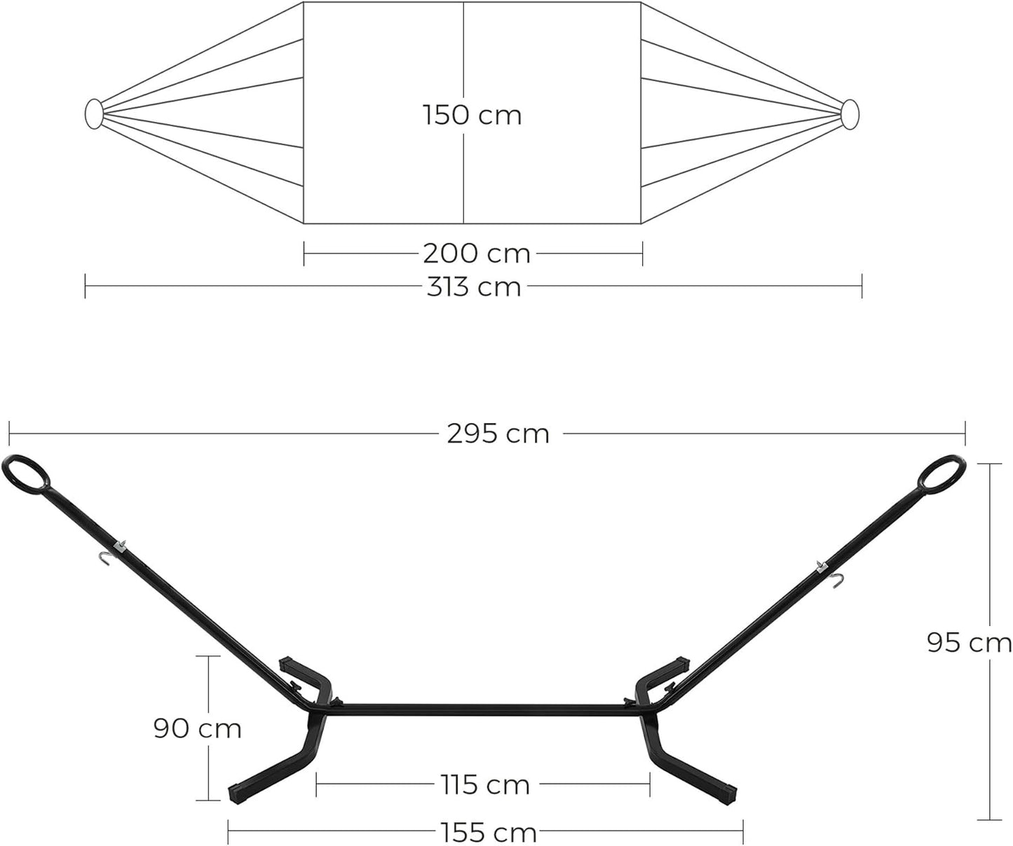 SONGMICS Hammock with Stand GHS001M01
