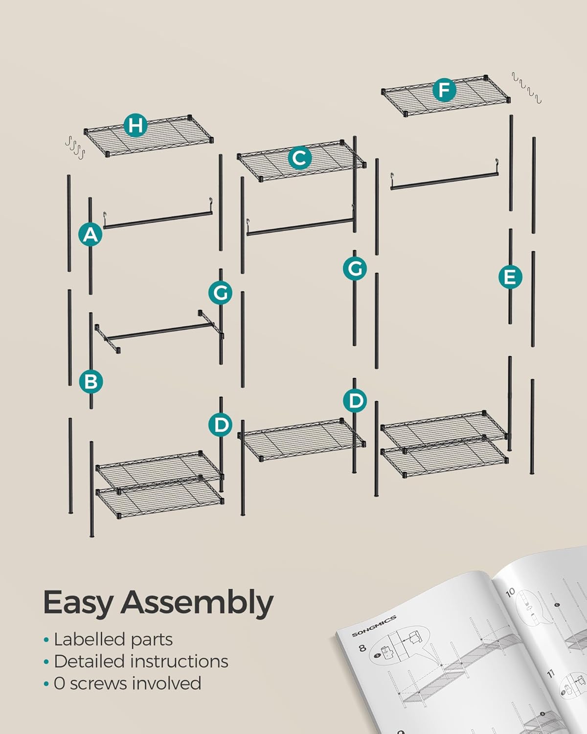 SONGMICS Clothes Rack LGR431B01