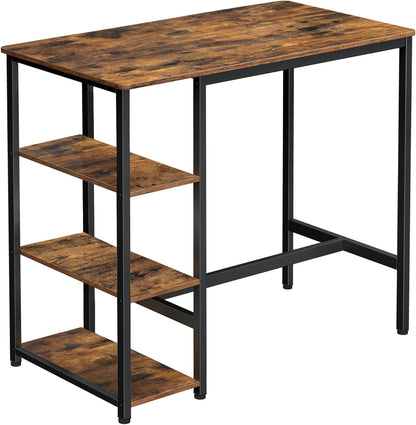 VASAGLE Rectangular Bar Table with 3 Shelves