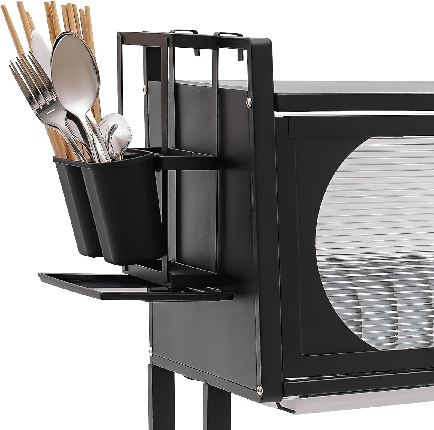 Over Sink Dish Drying Rack with Flip-Type Cabinet Door