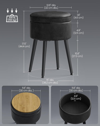 VASAGLE Vanity Chair Stool