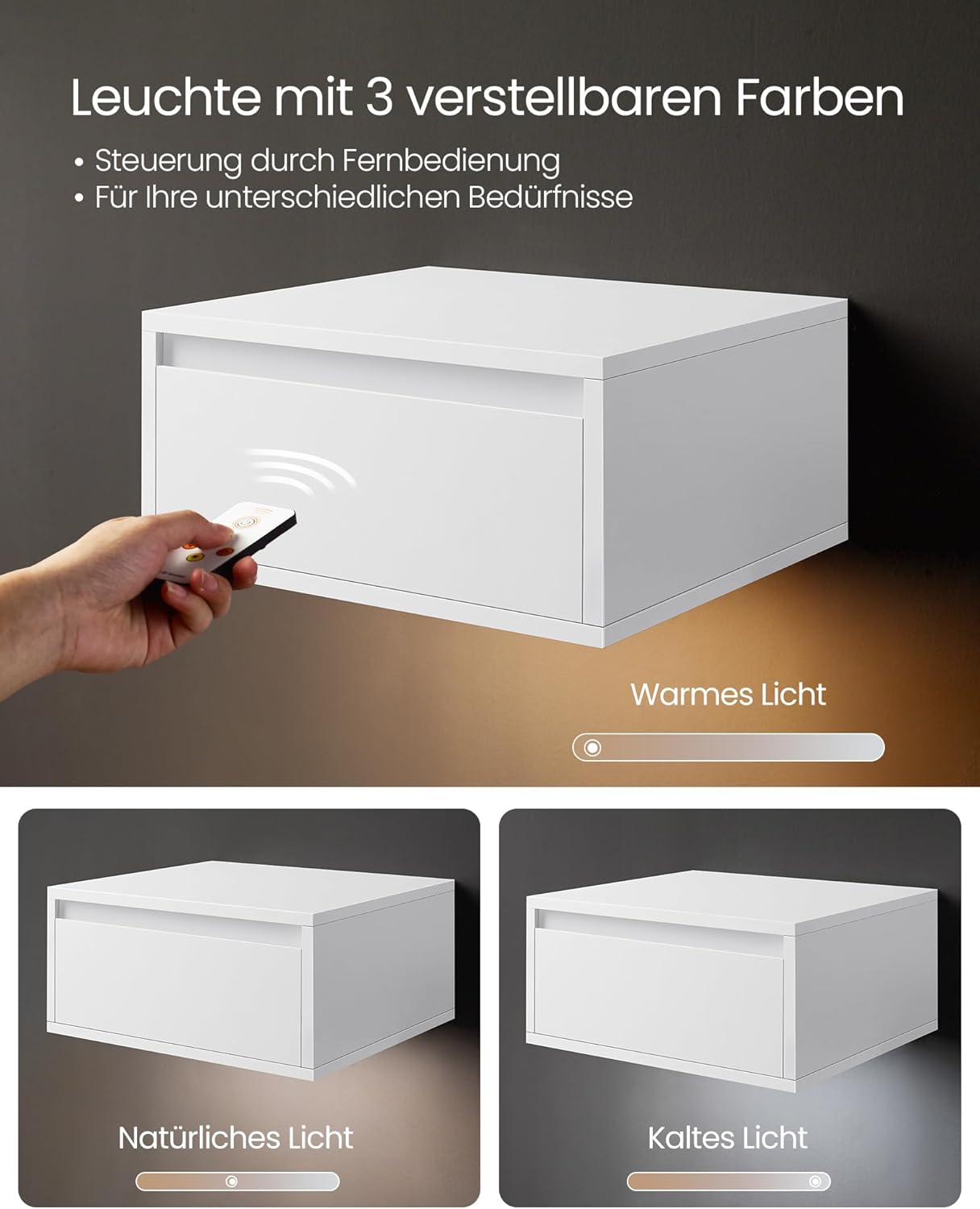 VASAGLE Set of 2 Bedside Table LET854W01