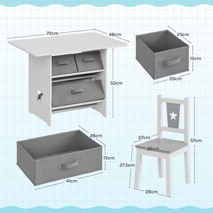 WOLTU Wooden Kids' Children's Table with 2 Chairs (SG011)