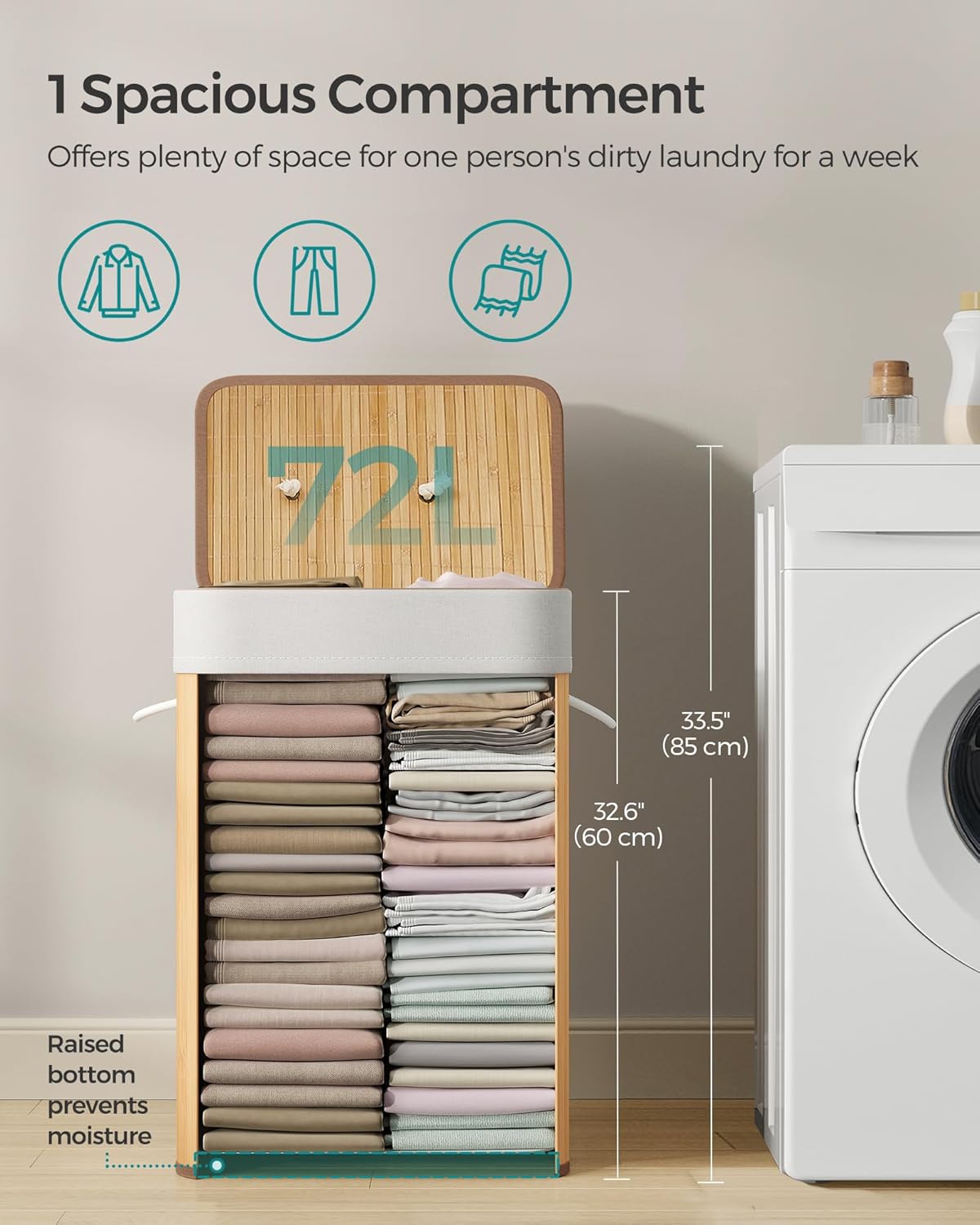 SONGMICS Laundry Basket LCB10Y