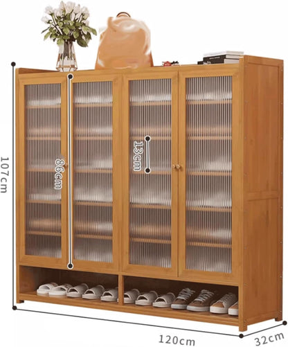 Bamboo Shoe Cabinet with Doors
