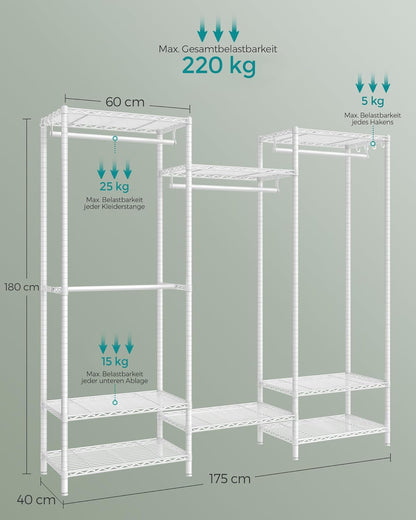 SONGMICS Open Wardrobe Metal Coat Rack LGR431W01
