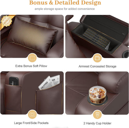 Electric Power Recliner Chair with Heat and Back Massage