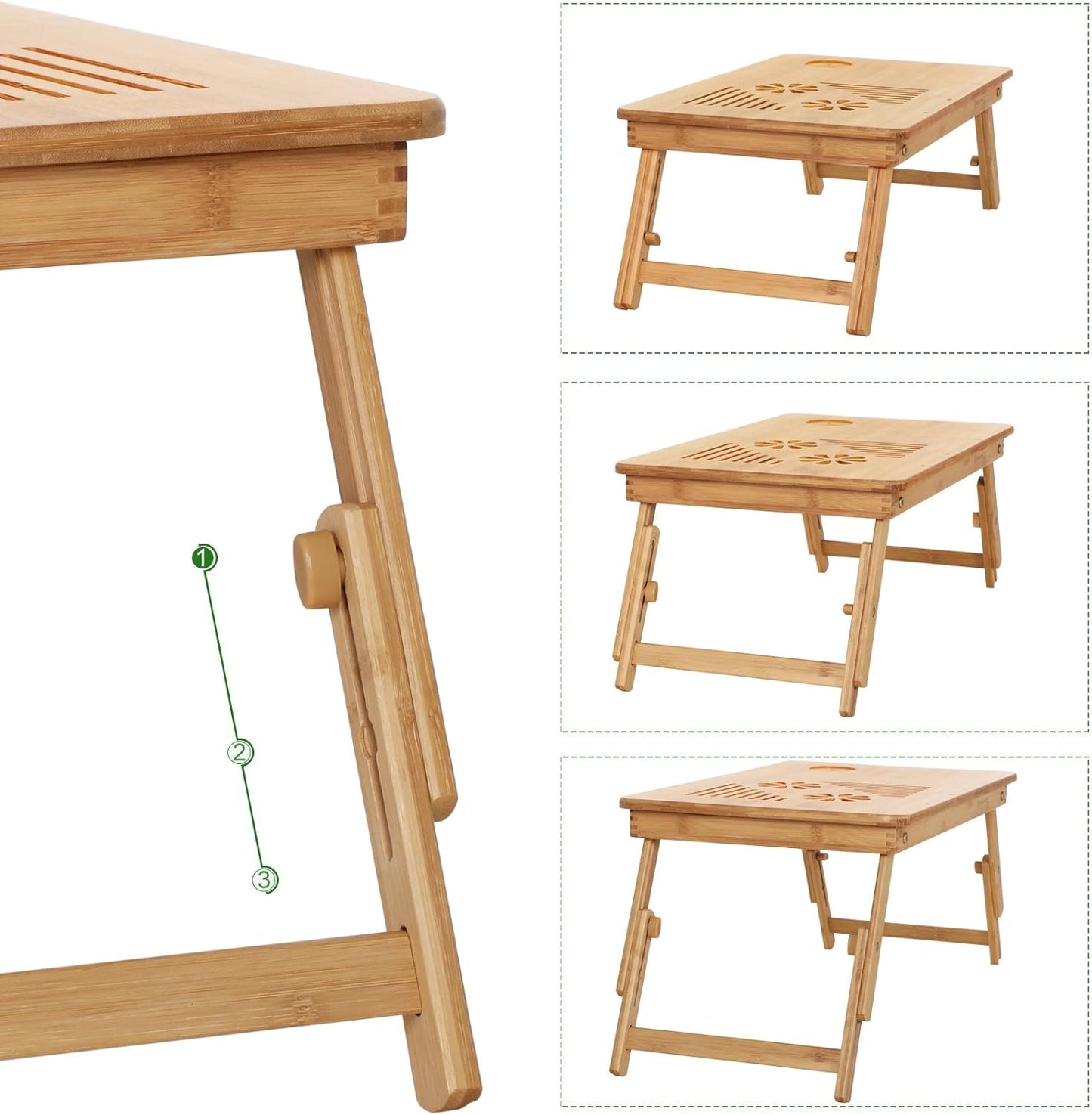 SONGMICS Bamboo Foldable Laptop Desk