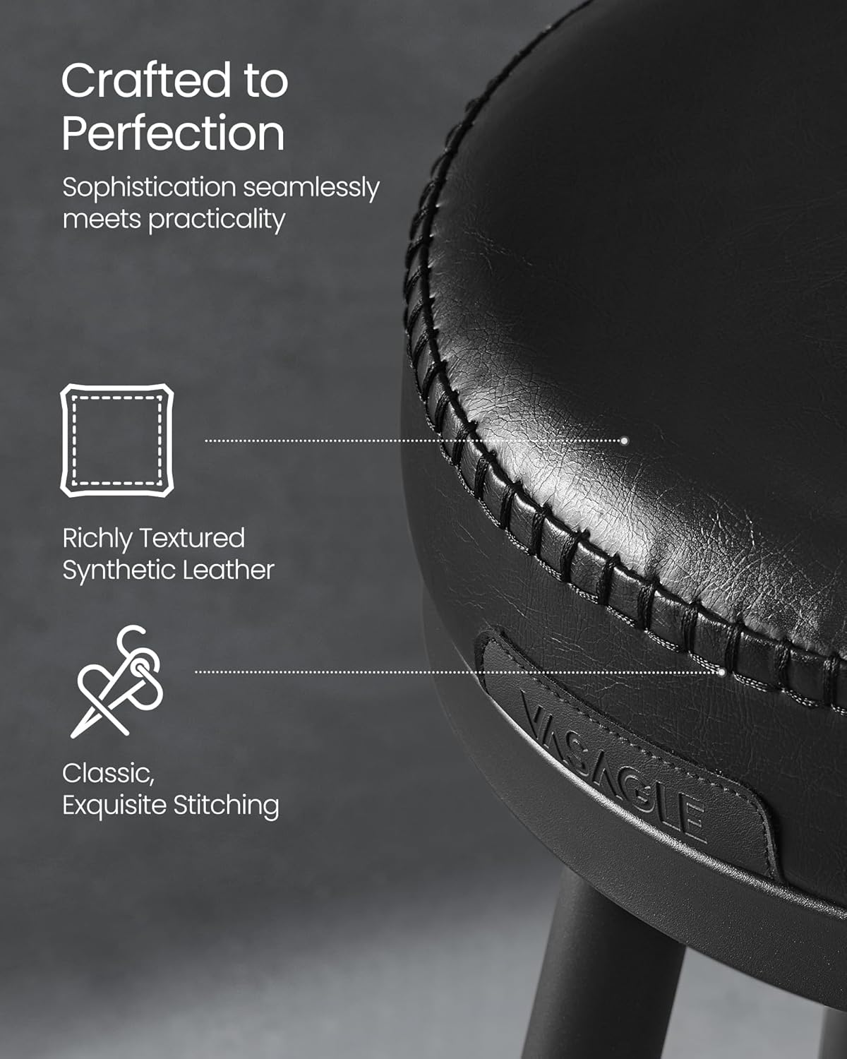 VASAGLE Set of 2 Bar Stools