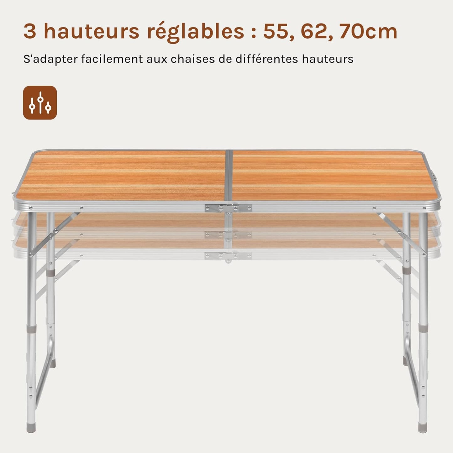 WOLTU Folding Camping Table Garden Table (CPT8122HEI)