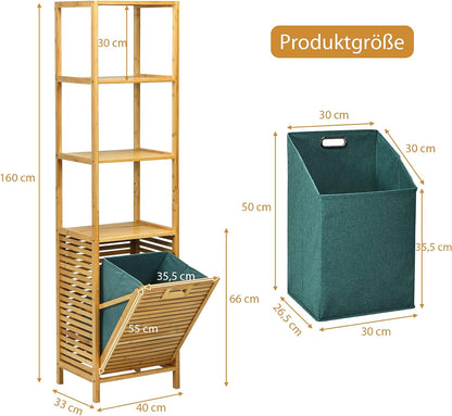 Bamboo Storage Cabinet with Basket