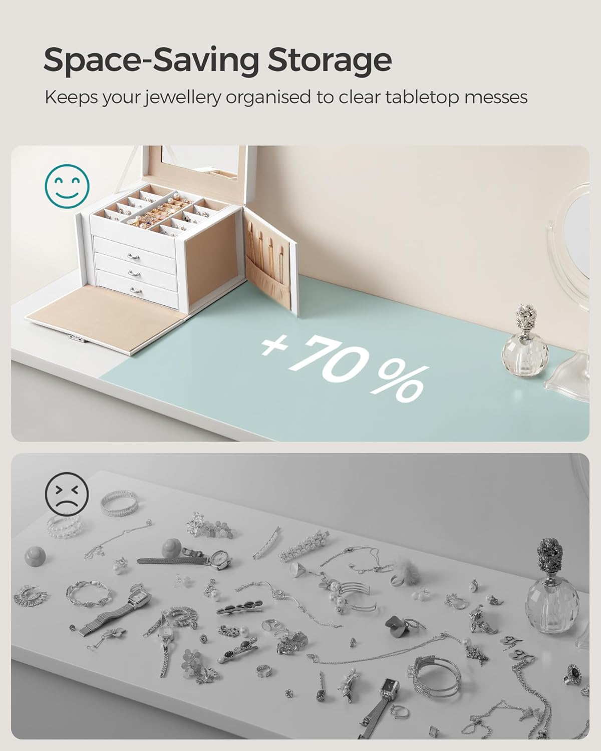 SONGMICS Jewellery Box JBC159W01