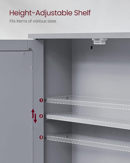 VASAGLE Bathroom Cabinet with Mirror LHC002G02