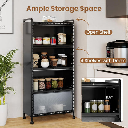 Kitchen Storage Cabinet with Flip-up Doors
