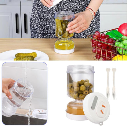 Leak-Proof Glass Pickle & Olive Jar