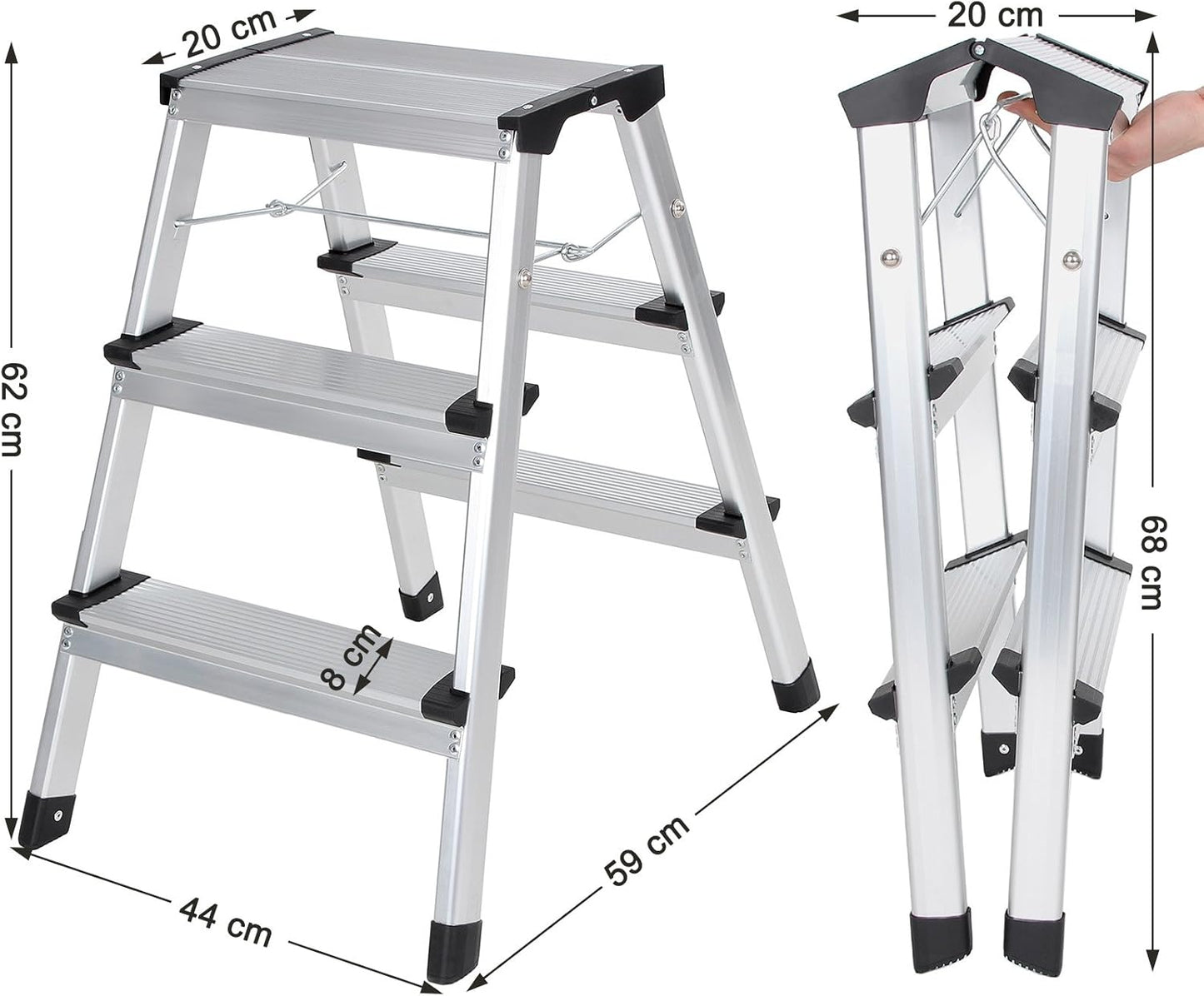 SONGMICS aluminum ladder GLT23K