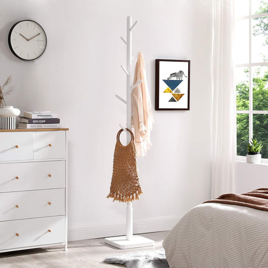VASAGLE Coat Rack, Wooden Clothes Rack RCR010W02
