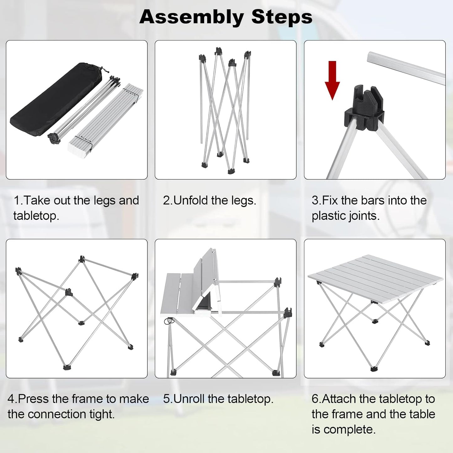 WOLTU Camping Table Picnic Table (CPT8133SB)