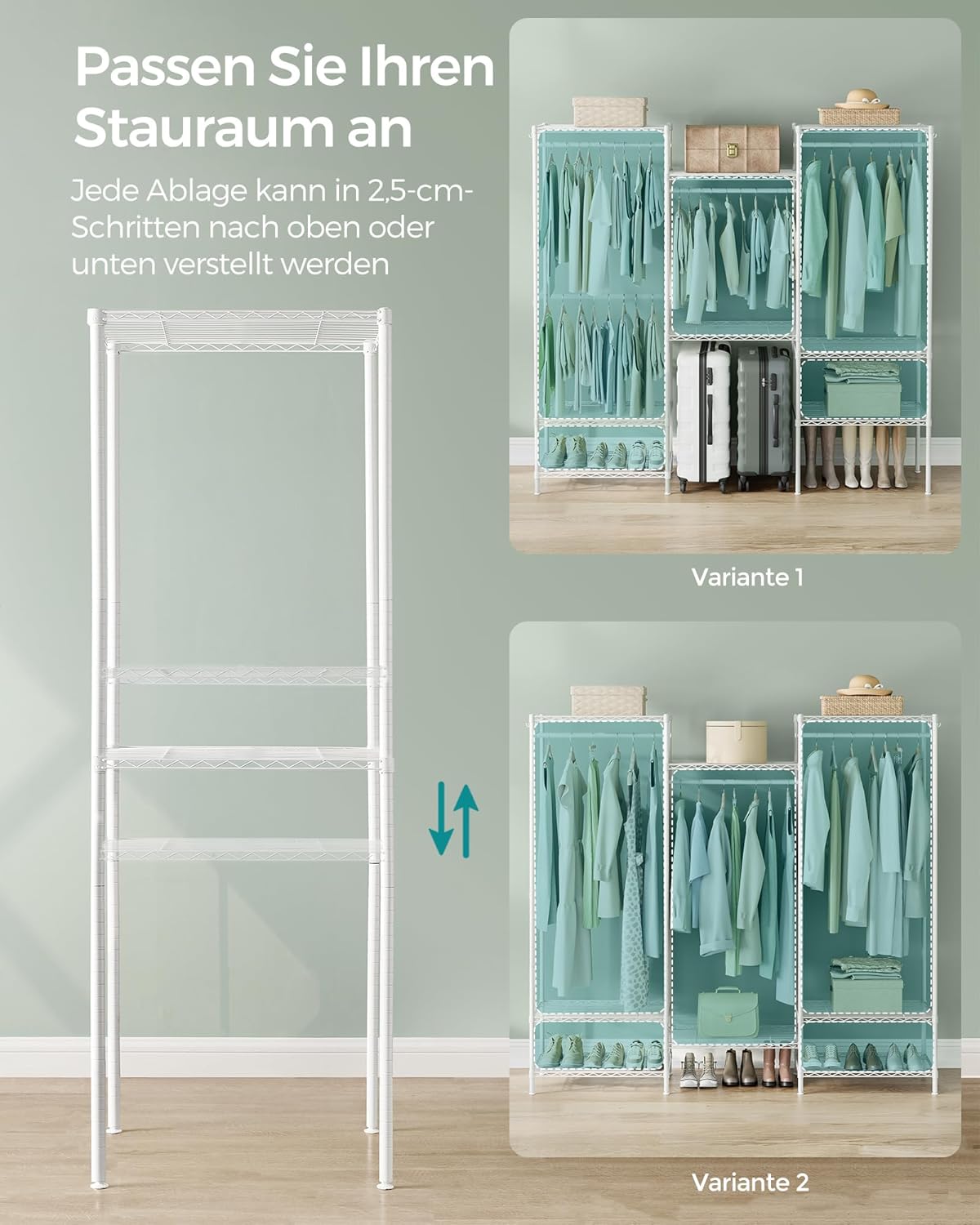 SONGMICS Open Wardrobe Metal Coat Rack LGR431W01