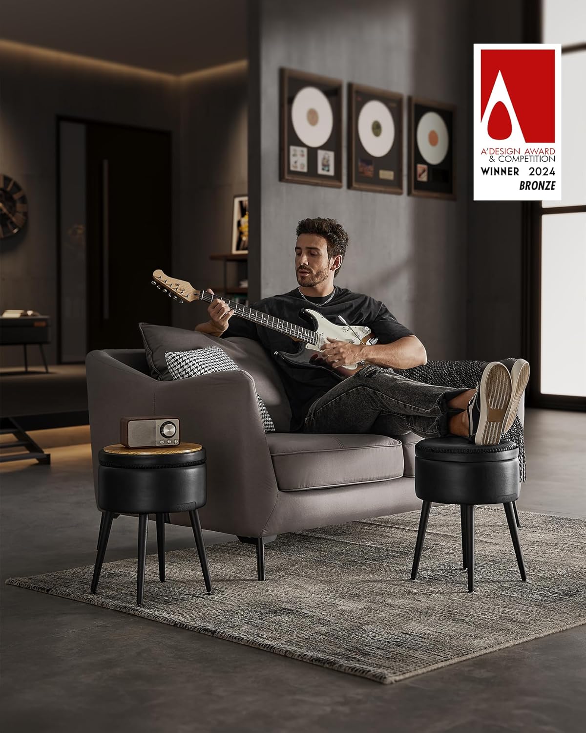 VASAGLE Vanity Chair Stool