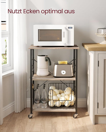 VASAGLE Kitchen Rack on Wheels KKS060B02