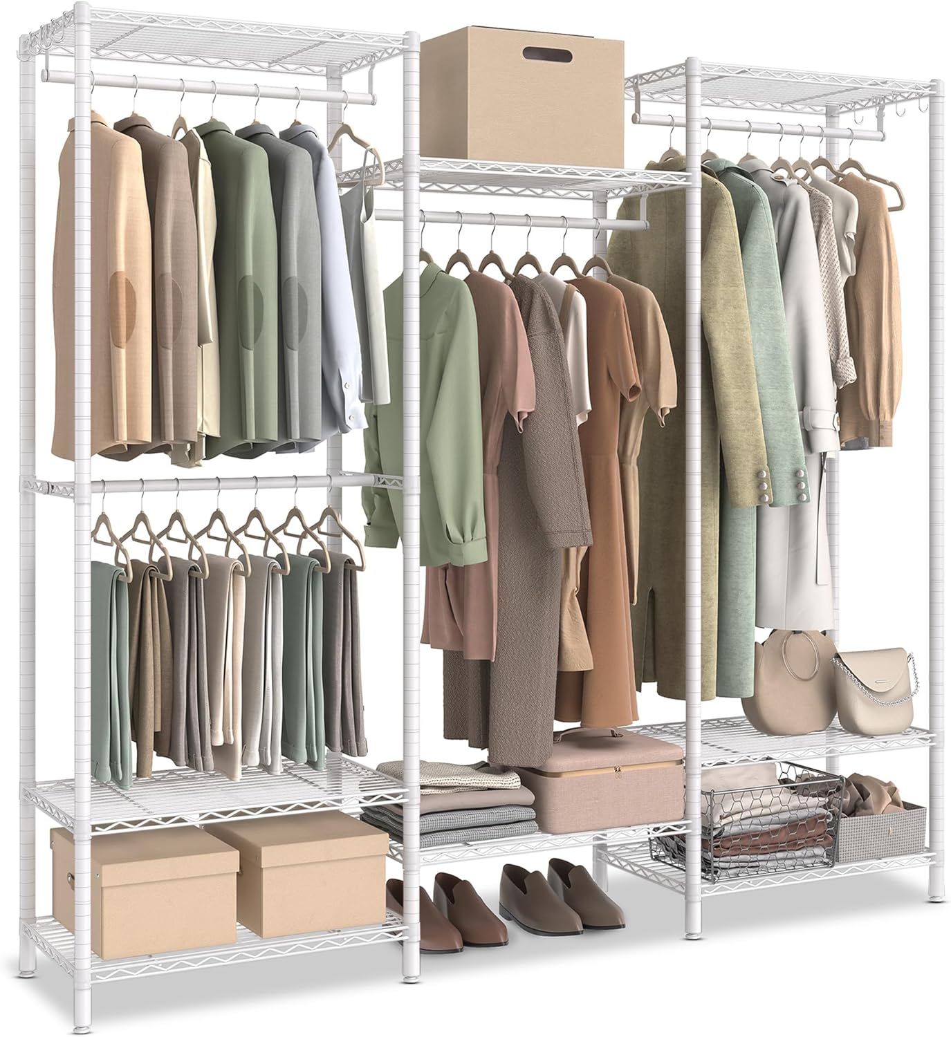 SONGMICS Open Wardrobe Metal Coat Rack LGR431W01