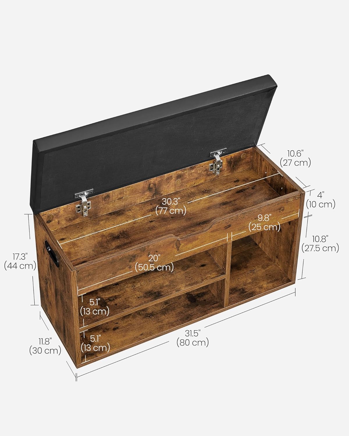 VASAGLE Shoe Bench with Cushion LHS30BX