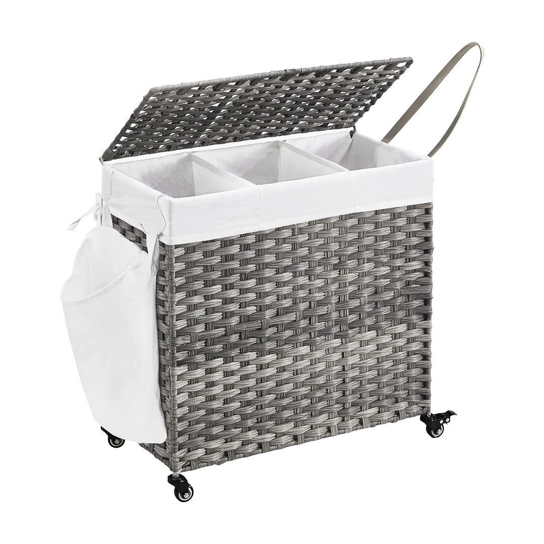 Laundry basket with lid