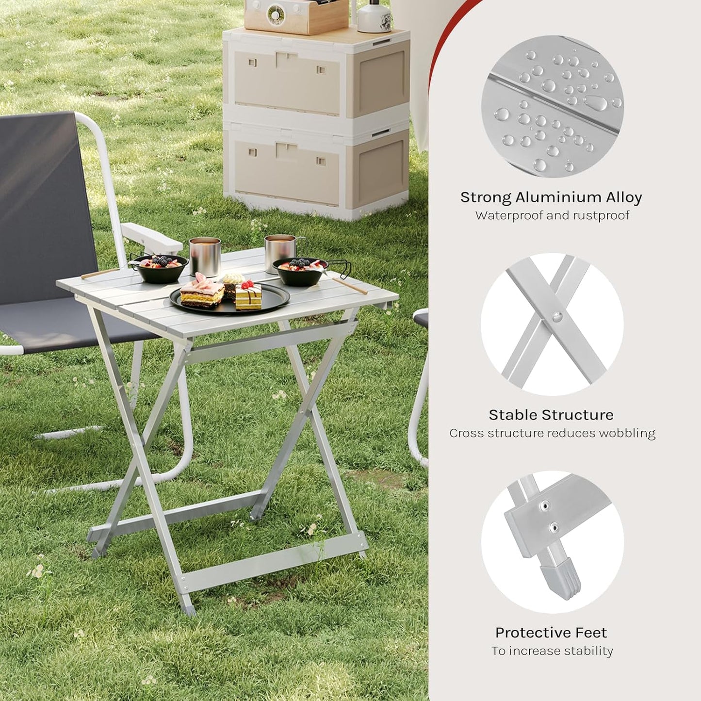 WOLTU Aluminium Camping Folding Side Table (CPT8138SB)