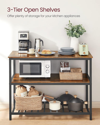 VASAGLE Kitchen Island with 3 Shelves KKI01BX