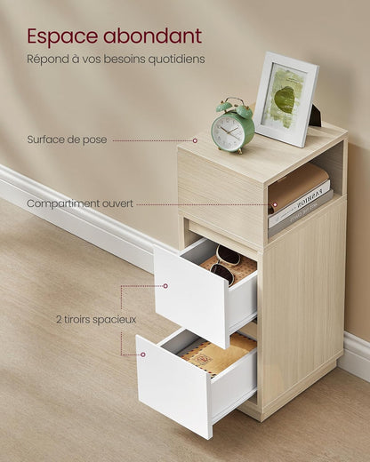 VASAGLE Narrow Bedside Table LET656N01