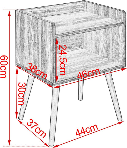 WOLTU Wooden Bedside Table (TSR70HEI)